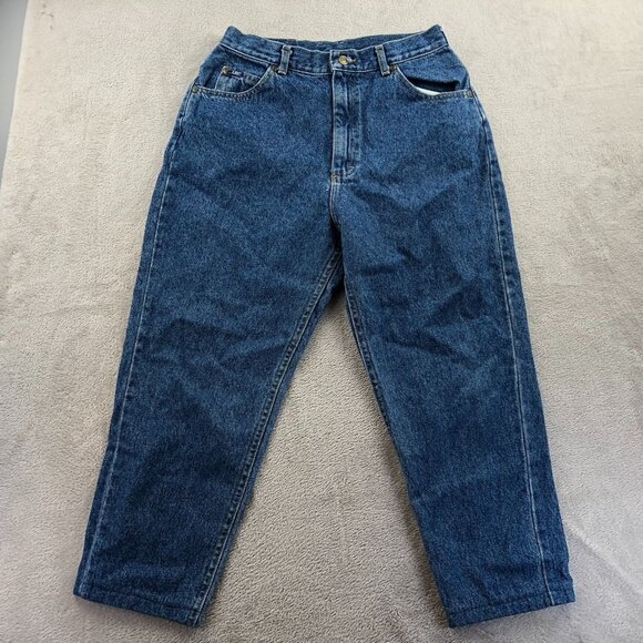 Vintage Lee Womens Jeans Size 14P High-Rise Tapered Denim Blue Classic Casual - Picture 13 of 14
